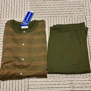 Munsingwear 남성용 LL 파자마 카키 면 100% 밑단 밴딩