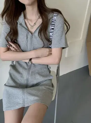 SONA 소녀나라 원피스 여름 캐주얼 그레이 한국