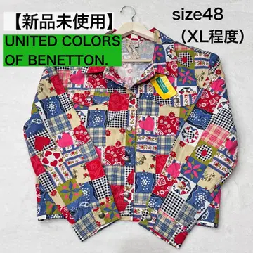미사용 새상품 빈티지 BENETTON 베네통 패치워크 자켓 48