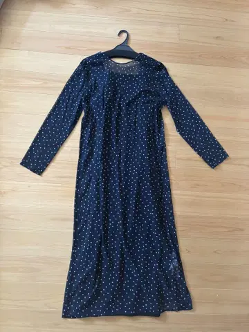 [ emmi atelier ] 2way 시어 도트 원피스 네이비