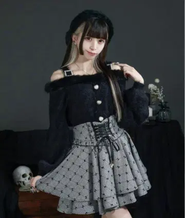 Palelfy 코르셋 레이스업 플레어 스커트