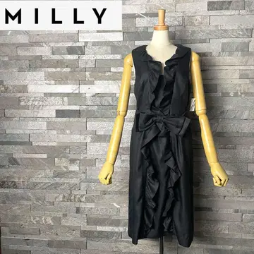 [미사용 새상품] MILLY 밀리 슬리브리스 프릴 원피스 드레스