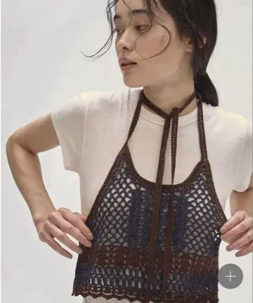 Crochet Knit Bustier 네이비 TODAYFUL