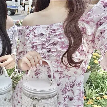 evelyn 에블린 오리지널 꽃무늬 롱 OP 원피스 핑크