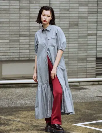 컬러 스티치 원피스 jouetie 블루