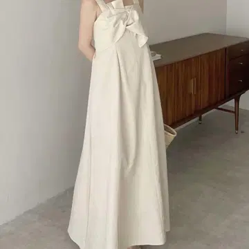 Alumu linen 리본 디자인 원피스