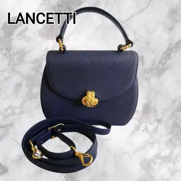 [컨디션 최상] LANCETTI 란체티 숄더백 소가죽 다크 네이비