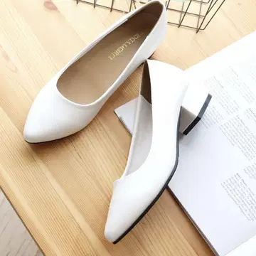 스틸레토 4cm 청키힐 슬림 레그 펌프스