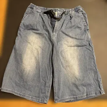 배기 데님 하프 데님
