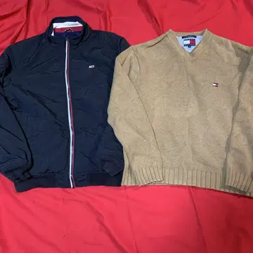 Tommy Hilfiger 네이비 자켓 L 니트 스웨터 XL 세트