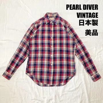 [새상품급] PEARL DIVER 빈티지 체크 셔츠 일본제 90년대 긴팔