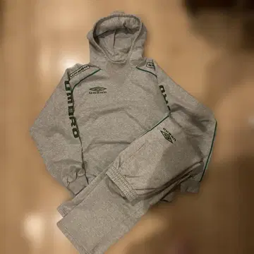 00년대 UMBRO 잔 다이아 택 후디 셋업 그레이 x 그린