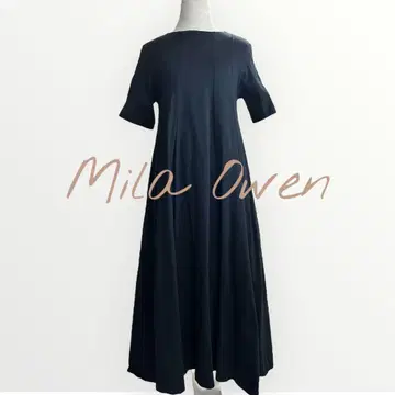 Mila Owen 블랙 티셔츠 원피스 반팔 코튼 100