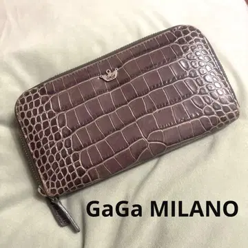 GaGa MILANO 더블 지퍼 크로커다일 패턴 장지갑 가가밀라노