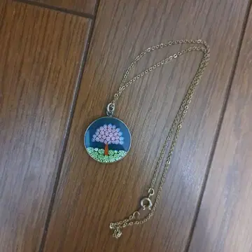 벚꽃 나무 디자인 골드 목걸이