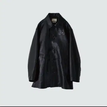 YOKE/Cut-Off Leather Car Coat