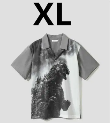 고질라 | 빅 실루엣 오픈 칼라 셔츠 남녀 공용 XL 새상품