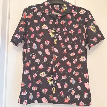 커비 올 패턴 별의 커비 셔츠 아베일 Kirby 30th
