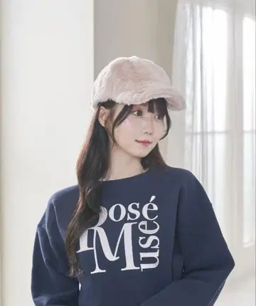 로제뮤즈 Fluffy cap pink
