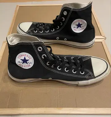 CONVERSE ALL STAR 블랙 하이컷 블랙 밴딩 끈 정품 흰색 끈