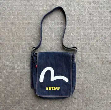 EVISU 네이비 데님 숄더백