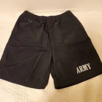 ARMY 프린트 블랙 하프 팬츠 미사용품