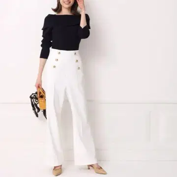 [새상품급] Apuwear riche 와이드 팬츠 마린 팬츠 화이트 데님