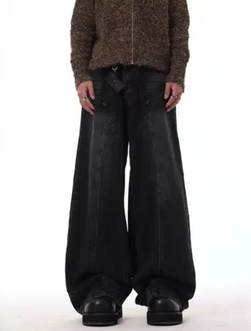 NO/FAITH Washed Wide-leg Denim 데님 팬츠 M
