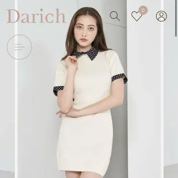 다리치 백 오픈 도트 미니 원피스