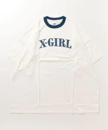 X-girl 링거 티셔츠 원피스 화이트