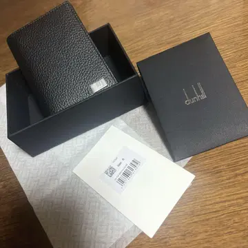 미사용 새상품 던힐 명함지갑 카드 케이스 가죽 블랙