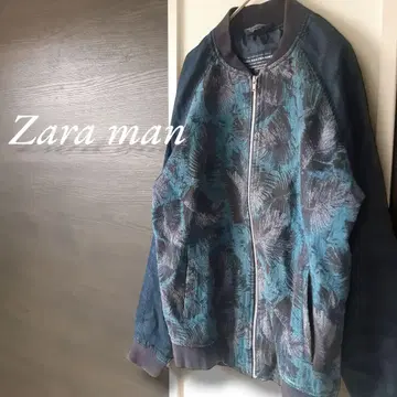 ZARA MAN 레이 패턴 데님 블루종 자켓 사이즈 40