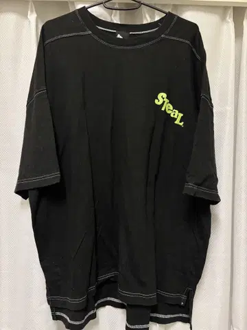 Steal meaning 로고 오버사이즈 티셔츠 블랙