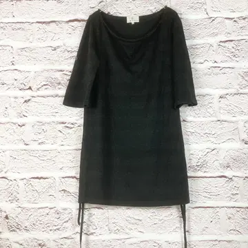 r308 KUMIKYOKU 블랙 드레이프 넥 튜닉 M~L