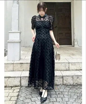 dazzlin 자수 레이스 드레스