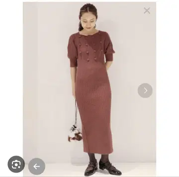 edit.for lulu 폼폼 리브 퍼프 슬리브 드레스