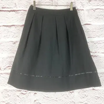 r312 any sis 블랙 플레어 스커트 플리츠 XS~S