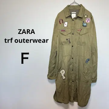 ZARA TRF 겉옷 원피스 카키 F 와펜 롱 빈티지풍