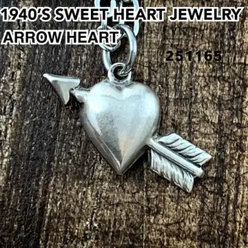 스위트하트 주얼리 애로우 하트 실버 빈티지 목걸이 NAVY