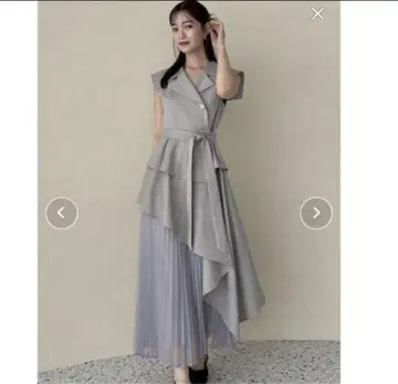 다즈린 아지메 플리츠 트렌치 원피스 그레이 S