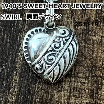 스위트하트 주얼리 SWIRL 실버 빈티지 목걸이 NAVY