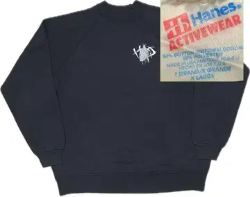 80년대 Hanes 블랙 맨투맨 XL 빈티지 빈스 자수