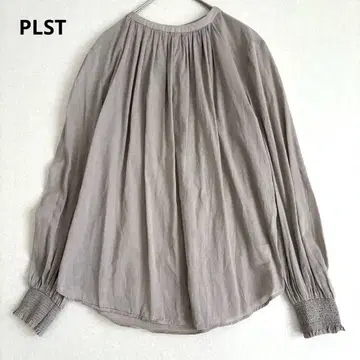 PLST 플라스테 시어 코튼 개더 블라우스 M 베이지