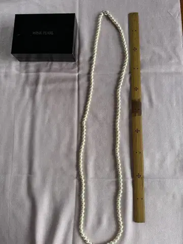 WINK PEARL 화이트 펄 목걸이 약 80cm