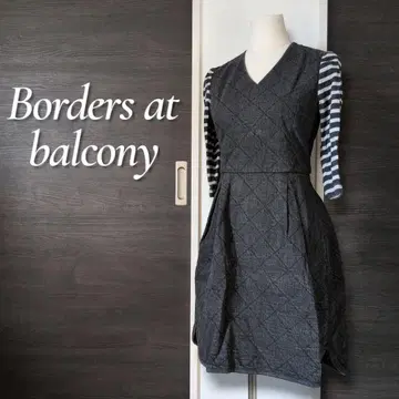 BORDERS at BALCONY 바이컬러 퀼팅 데님 원피스