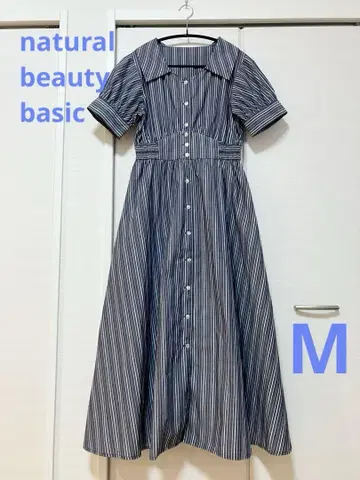 NATURAL BEAUTY BASIC 빅 칼라 셔츠 원피스 M