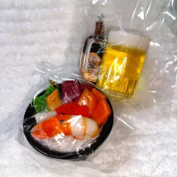 삿포로 맛있는 해산물 덮밥 미니어처 키링 & 노 골목 키링 2세트