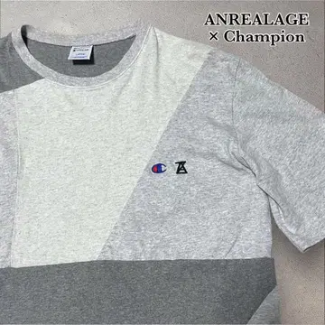 ANREALAGE x Champion 패치워크 티셔츠 그레이 L