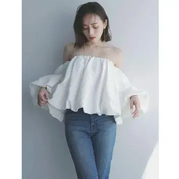 anuans 어앙스 볼륨 벌룬 상의 화이트