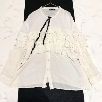 ZARA trf collection 프릴 긴팔 셔츠 보타이 쉬폰